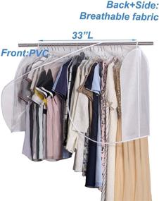 img 3 attached to 👗 SLEEPING LAMB Extra Large Hanging Garment Rack Cover: Dust and Protect Your Clothes with Clear PVC Window, 2 Packs, White