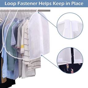 img 2 attached to 👗 SLEEPING LAMB Extra Large Hanging Garment Rack Cover: Dust and Protect Your Clothes with Clear PVC Window, 2 Packs, White