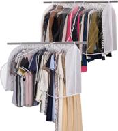 👗 sleeping lamb extra large hanging garment rack cover: dust and protect your clothes with clear pvc window, 2 packs, white logo