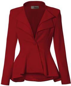 img 4 attached to Stylish Medium Women's Double Office Blazer JK43864: Perfect for Suiting & Blazers