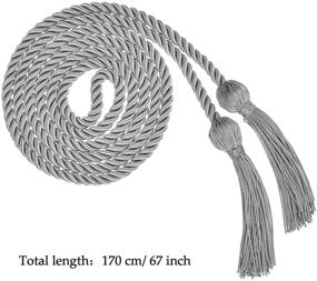 img 1 attached to 🎓 TecUnite Graduation Honor Cords: Silvery Polyester Yarn Cord for Bachelor Gown & Graduation Students