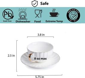 img 2 attached to Cappuccino and Espresso Porcelain Tea Saucers – Perfect for Tea Lovers!