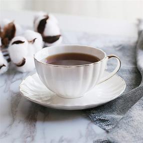 img 3 attached to Cappuccino and Espresso Porcelain Tea Saucers – Perfect for Tea Lovers!