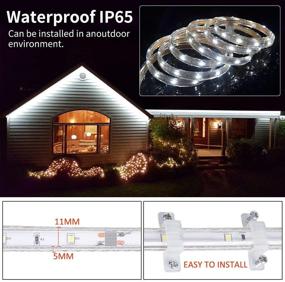 img 1 attached to 50ft/15m LED Strip Rope Lights: Waterproof, Dimmable with Remote Control - Perfect for Indoor/Outdoor Decoration, Bedroom, Kitchen, Pool, Backyards, Garden, Christmas - 450 LEDs SMD2835 Tape Light, 6000K Daylight White