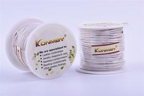 img 1 attached to 📿 KONMAY 1 Roll - 25 Yards of 1.5mm Metallic Pearl White Soft Round Genuine Leather Cord for Jewelry Making