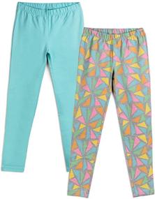 img 4 attached to Stylish and Sustainable: Mighty Turquoise Leggings for Organic Toddler Girls' Clothing