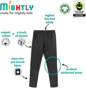 img 1 attached to Stylish and Sustainable: Mighty Turquoise Leggings for Organic Toddler Girls' Clothing