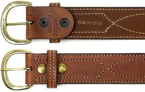 img 2 attached to 👔 Bianchi Fancy Stitched Tan Belt: Top-Quality Elegance and Style