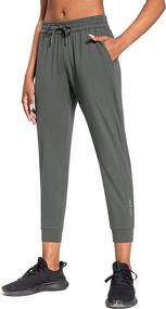 img 4 attached to 👖 Comfortable BALEAF Women's Jogger Pants: Slim Fit, Petite, Soft Sweatpants, with Zipper Pockets & Drawstring 7/8