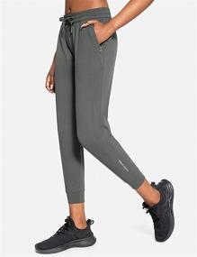 img 3 attached to 👖 Comfortable BALEAF Women's Jogger Pants: Slim Fit, Petite, Soft Sweatpants, with Zipper Pockets & Drawstring 7/8