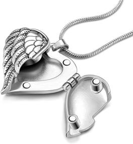 img 1 attached to 🤍 Heavenly Memorial Cremation Pendant Necklace - Cring Coco Women's/Girl's Locket: A Piece of My Heart Lives On