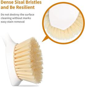 img 2 attached to 🧽 2 Pack Bamboo Handle Dish Scrubber - Ideal for Pans, Pots, Kitchen Sink Cleaning - Versatile Dishwashing and Cleaning Brushes for Perfect Results