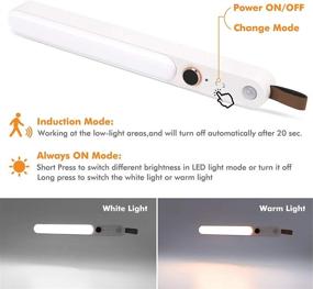 img 2 attached to 🔦 Fezen Motion Sensor LED Light - Stick-on USB Rechargeable Wireless Night Light for Cabinets, Closets, Hallways, Outdoors, and Camping