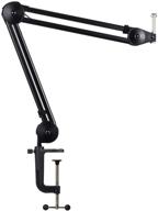 🎤 disino microphone boom arm stand: heavy duty adjustable suspension scissor & spring built-in mic stand for blue yeti snowball & blue yeti nano - sturdy and versatile logo