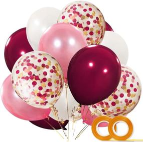 img 4 attached to 🎉 Bachelorette Party Decorations Balloons - 40 Pack of 12 Inch Latex Balloons in White, Rose Gold, and Burgundy, Including Confetti Balloon - Perfect for Baby Showers, Bridal Showers, and Weddings!