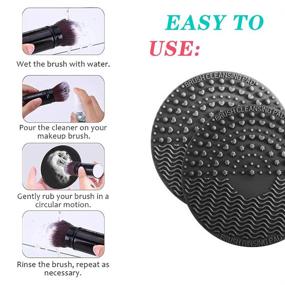 img 1 attached to 🖤 Effective Brush Cleaning Mat: VanGi Silicone Makeup Brush Cleaner Pad - Portable, Scrubber & Cosmetic Washing Tool with Suction Cup (Black)