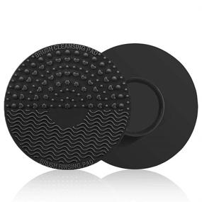 img 3 attached to 🖤 Effective Brush Cleaning Mat: VanGi Silicone Makeup Brush Cleaner Pad - Portable, Scrubber & Cosmetic Washing Tool with Suction Cup (Black)