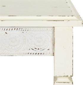 img 2 attached to Kate and Laurel Idabelle Wood Side Table: Stylish Cream Design with Drawer, 13.5x22x27.75 Inches