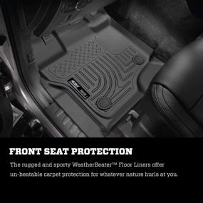 img 3 attached to 🐺 Husky Liners - Weatherbeater Front Floor Mats Tan for 2015-2019 Ford F-150 SuperCrew/SuperCab - 18363