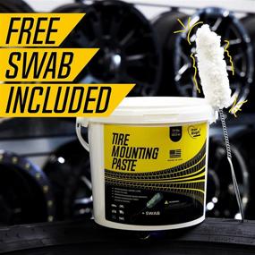 img 3 attached to Biodegradable Tire Mounting Paste - Universal Lubricant for Motorcycle, Bike, Truck, ATV - Easy Application for Low-Profile, Aluminum & Alloy Wheels (7.7 lbs + Swab)