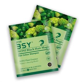 img 4 attached to Transform Your Hair with BSY Noni Black Hair Magic Shampoo - 5 Mins Color Boost!