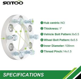 img 3 attached to 🔧 SCITOO 4X 1 дюймовые расширители колесных арок 6x5.5 до 6x5.5 (6x139.7) - улучшенная производительность для Chevy Silverado 1500 HD.