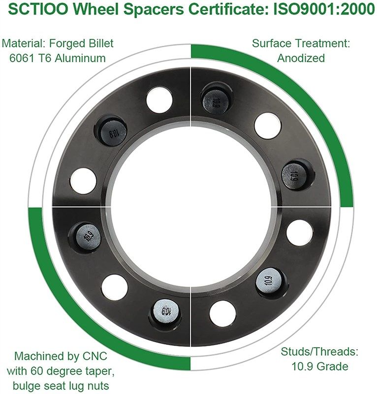 🔧 SCITOO 4X 1 Inch Wheel Spacers 6x5.5 to 6x5.5 (6x139.7)…