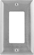 🔘 bryant electric ss26 1-gang stainless steel wall plate with removable white film - silver, decorator/gfci opening - 302/304 metallic логотип