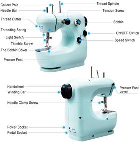 img 2 attached to 🧵 MGahyi Мини портативная швейная машина: Электрическая машина для ремонта с использованием педали, удлиненным столом, регулируемой скоростью и двойной ниткой - идеально подходит для начинающих и портных.