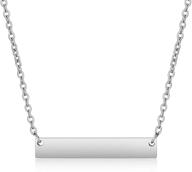 💎 stylishly simple: jude jewelers stainless steel long bar drop necklace logo