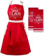 🎅 dii north pole holiday chef collection: mrs. claus 3 piece kitchen set for festive cooking logo