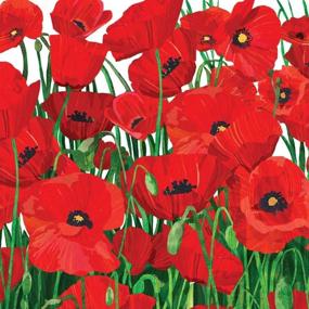 img 1 attached to Paperproducts Design Exquisite Poppies Multicolor