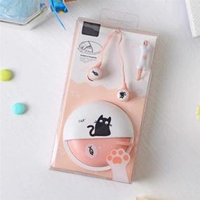 img 2 attached to Pink QearFun Stereo 3.5mm In-Ear Cat Earphones Earbuds with Microphone and Storage Case - Ideal for Smartphone, MP3, iPod, PC Music