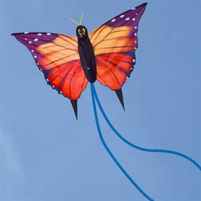 img 1 attached to 🦋 ZHUOYUE Butterfly Kites: 55 Inch Large Easy-to-Fly Kite for Kids & Adults with Long Tail and Kite Spool ─ Perfect Outdoor Game