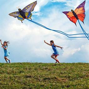 img 3 attached to 🦋 ZHUOYUE Butterfly Kites: 55 Inch Large Easy-to-Fly Kite for Kids & Adults with Long Tail and Kite Spool ─ Perfect Outdoor Game