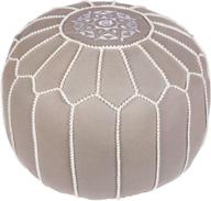 🪑 stylish handmade moroccan pouf - 18" x 18" x 14" light grey ottoman footrest by woven st. logo