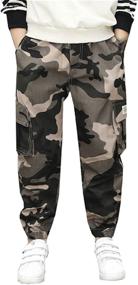 img 3 attached to 👖 SANGTREE Boys' Cargo Elastic Jogger Pants with Pockets