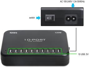 img 2 attached to 🔌 10-Port 120W USB Charger, Multi-Port Charging Hub with 24A Desktop Power Station for iPhone X/8/7/6S/6 Plus/5S, Ipad Pro/Air2/Mini, Galaxy S9/S8/S6 Edge