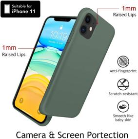 img 2 attached to 🌳 OUXUL iPhone 11 Case, Forest Green Liquid Silicone Gel Rubber Phone Case, Compatible with iPhone 11 Cover 6.1 Inch, Full Body Slim Design with Soft Microfiber Lining, Protective Case