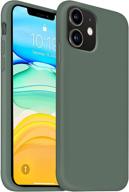 🌳 ouxul iphone 11 case, forest green liquid silicone gel rubber phone case, compatible with iphone 11 cover 6.1 inch, full body slim design with soft microfiber lining, protective case logo