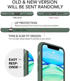 img 3 attached to 🌳 OUXUL iPhone 11 Case, Forest Green Liquid Silicone Gel Rubber Phone Case, Compatible with iPhone 11 Cover 6.1 Inch, Full Body Slim Design with Soft Microfiber Lining, Protective Case