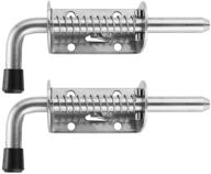 🔒 jqk spring loaded latch pin: 304 stainless steel door lock (2 pack), 5 inch, brushed finish logo