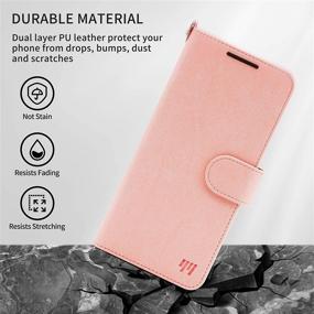 img 1 attached to Shockproof PU Leather Wallet Case for Samsung Galaxy A12 Phone (Pink, 6.5-inch) - Double-N, Credit Card Holder, Wrist Strap, Protective Cover