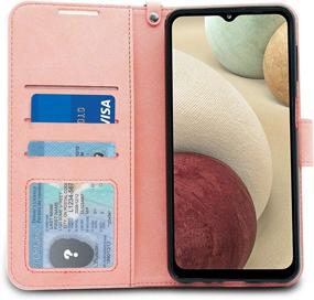 img 3 attached to Shockproof PU Leather Wallet Case for Samsung Galaxy A12 Phone (Pink, 6.5-inch) - Double-N, Credit Card Holder, Wrist Strap, Protective Cover