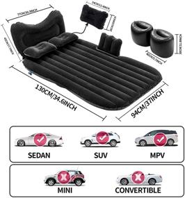 img 1 attached to 🚗 Universal Car Inflatable Backseat Sleeping Mattress Car Bed - Perfect for Traveling, Camping, and SUVs - Portable Car Air Mattress with Electric Pump and Air Pillows (Black)