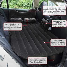 img 2 attached to 🚗 Universal Car Inflatable Backseat Sleeping Mattress Car Bed - Perfect for Traveling, Camping, and SUVs - Portable Car Air Mattress with Electric Pump and Air Pillows (Black)