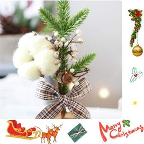 img 3 attached to FUNOJOY Mini Christmas Tree: Lifelike Artificial Tabletop Tree with Pine Cone Berry Decorations for Home or Office Xmas Holiday Decor