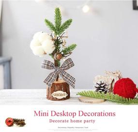 img 1 attached to FUNOJOY Mini Christmas Tree: Lifelike Artificial Tabletop Tree with Pine Cone Berry Decorations for Home or Office Xmas Holiday Decor