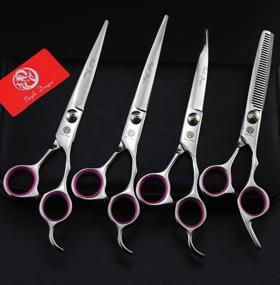 img 1 attached to 💇 Professional Barber Hair Cutting Shears Set - Purple Dragon 7 Inch Salon Haircut Scissors for Hairdressing, Cutting, and Thinning