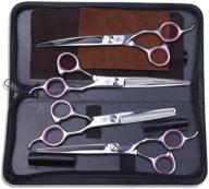 💇 professional barber hair cutting shears set - purple dragon 7 inch salon haircut scissors for hairdressing, cutting, and thinning logo